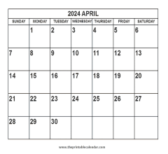 2024 April calendar