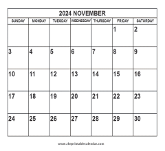 2024 November calendar