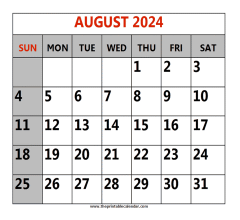 august 2024 printable calendar