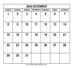 December 2024 calendar