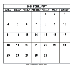 February 2024 calendar
