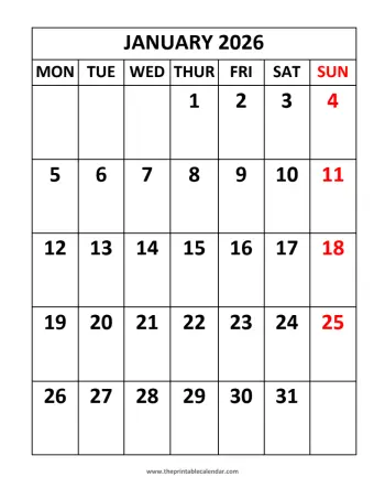 12 page calendar 2026