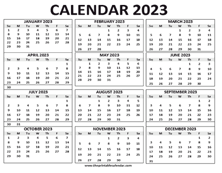 2023 Calendar printable
