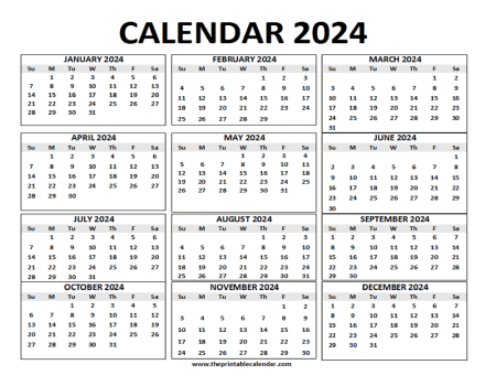 2024 Calendar printable