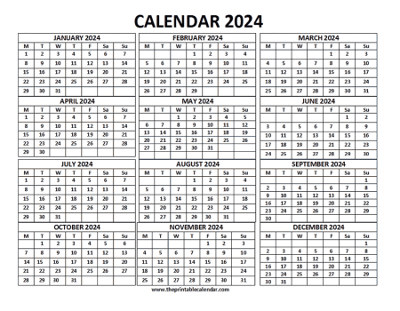 2024 Printable Calendar One Page Landscape Word February 2024 Calendar