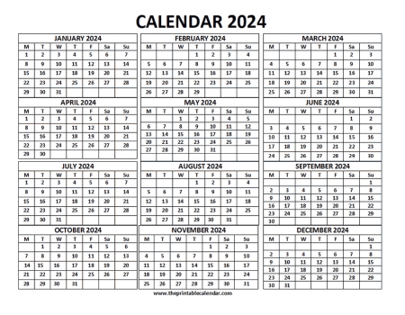 2024 Calendar