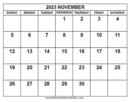 November 2023 calendar November 2023 calendar