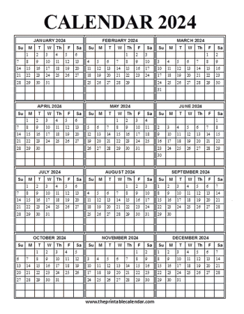 printable 2024 Calendar