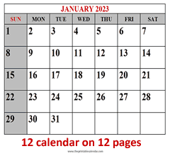 2023 calendar printables