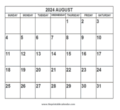 2024 August calendar