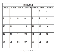 2024 June calendar