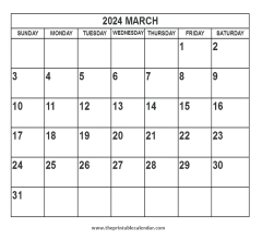 2024 March calendar