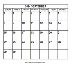 2024 September calendar