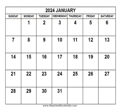 January 2024 calendar