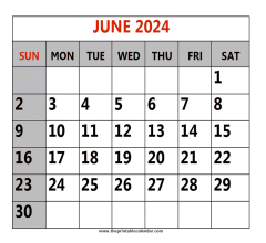 june 2024 printable calendar