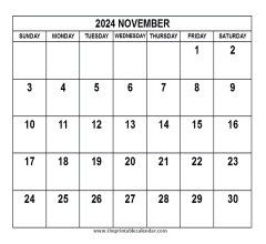 November 2024 calendar
