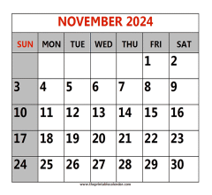 november 2024 printable calendar