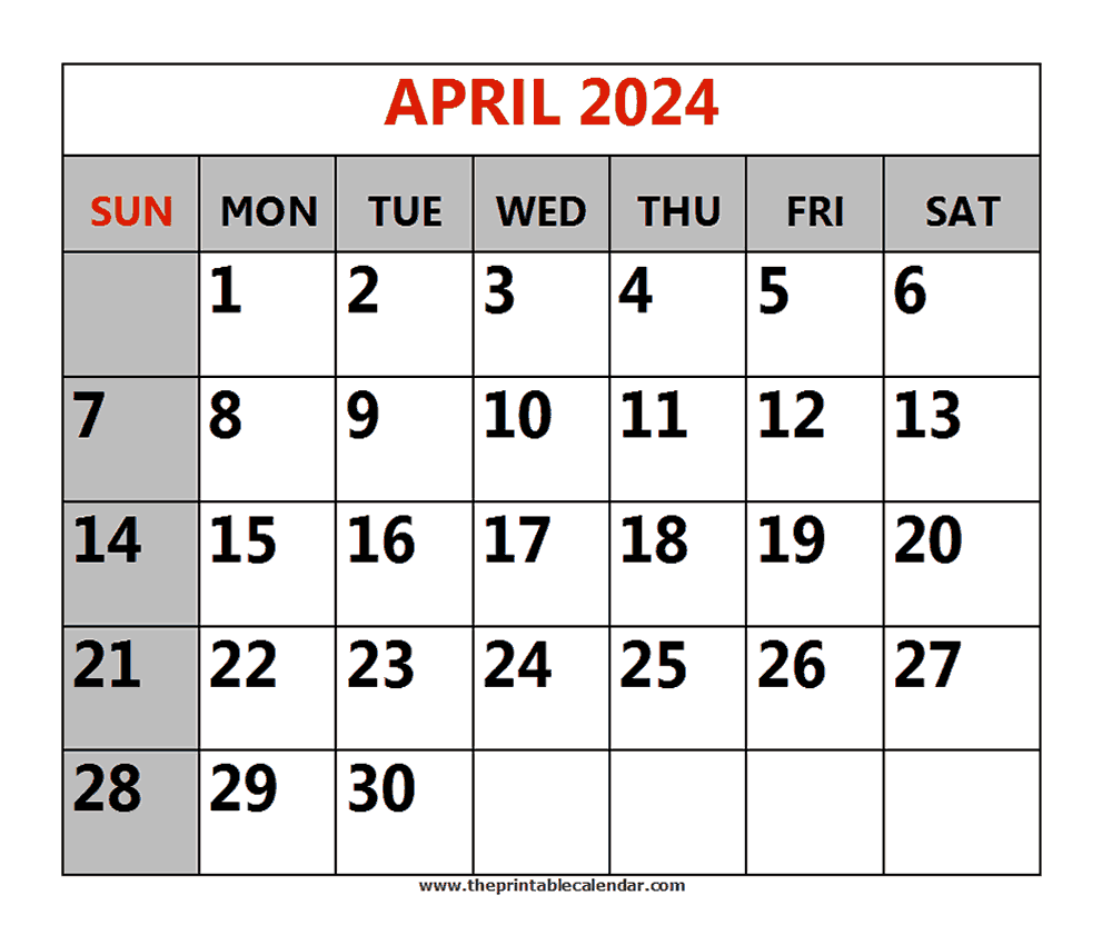 April 2024 Calendar Download - Clio Melody