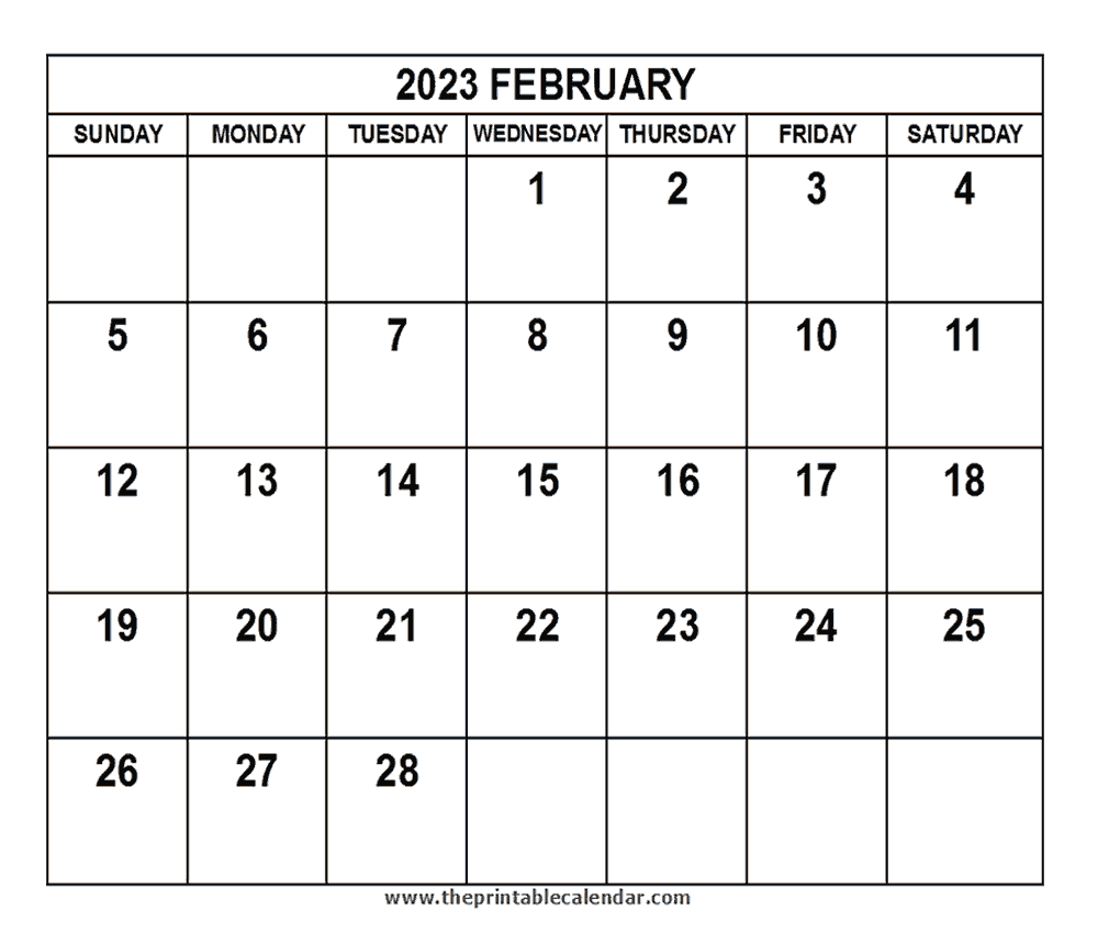 February 2023 Calendar