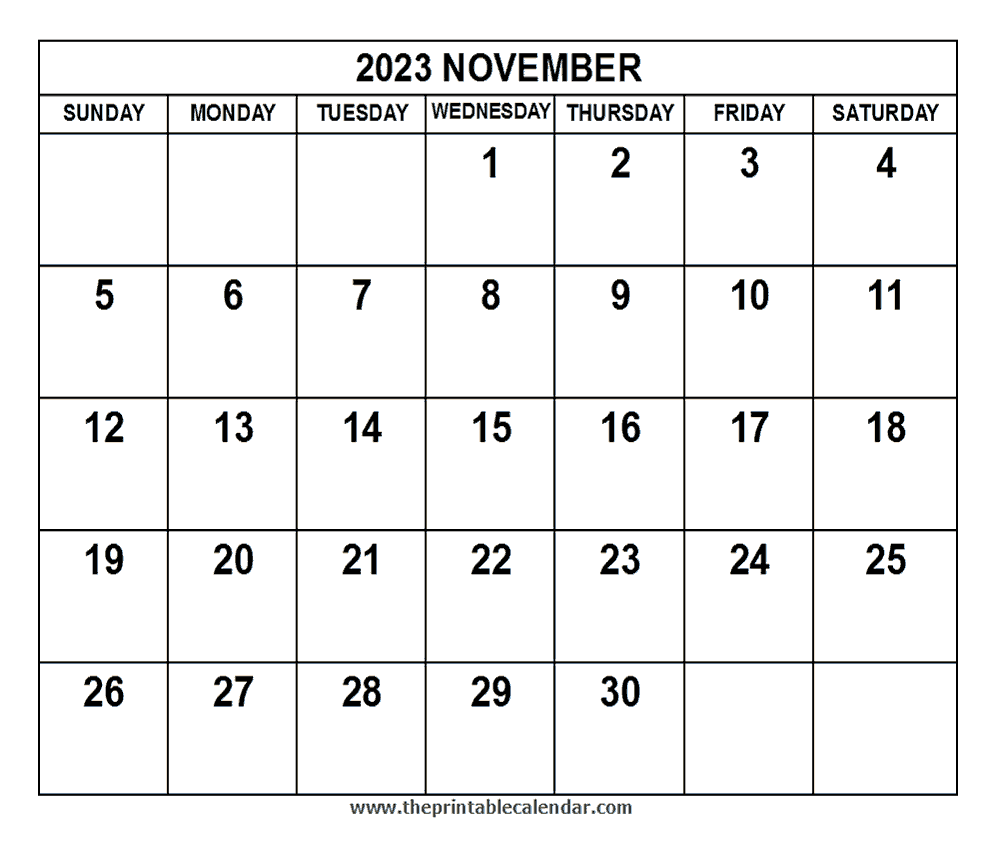 November 2023 calendar November 2023 calendar