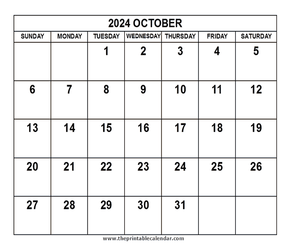 October 2024 calendar October 2024 calendar